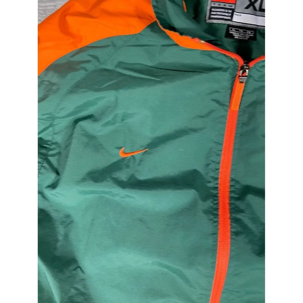 Vintage Nike University of Miami Hurricanes Mens XL Green Jacket Team Zip